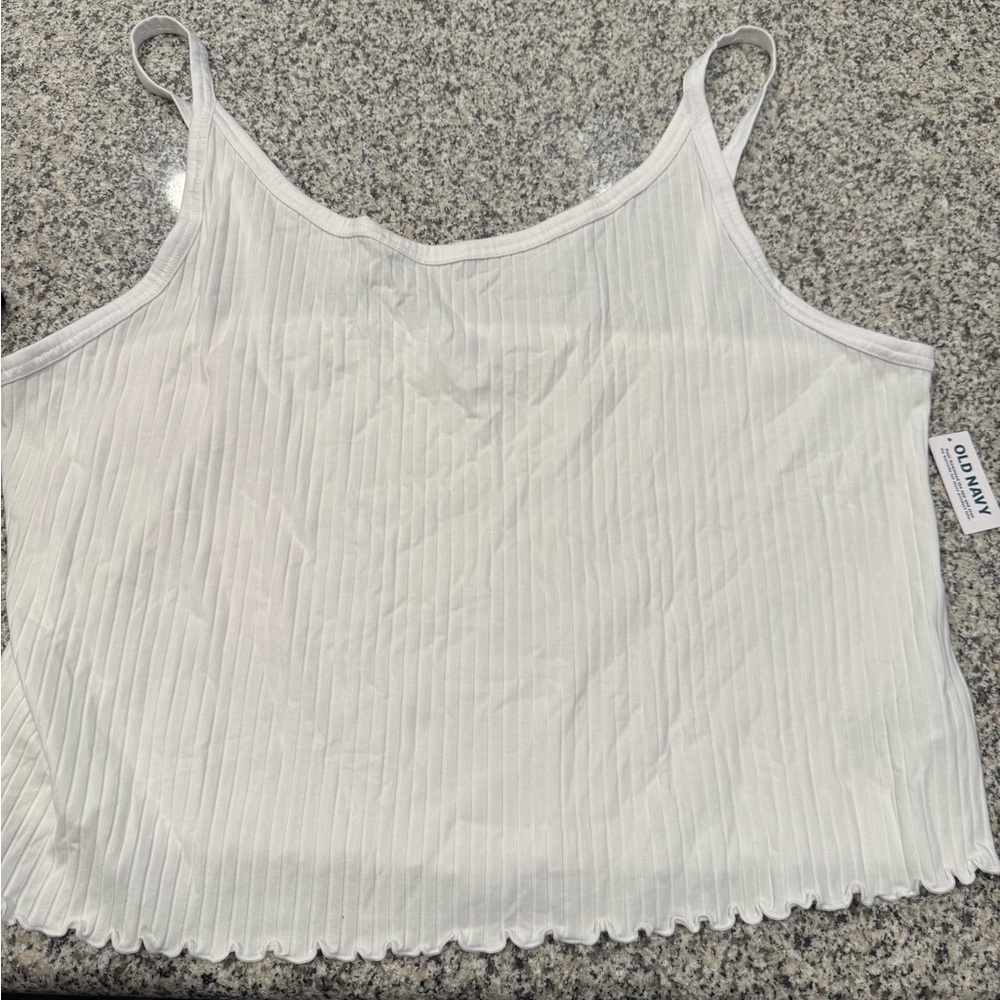 Old Navy White Ribbed Crop Camisole